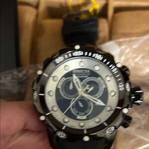 Invicta Black and Silver Chronograph Sports Watch
